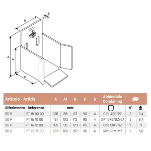 50b mini meeting point for cantilever sliding gates