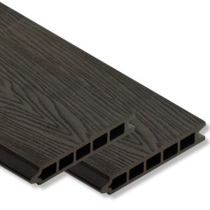 black woodgrain t&g composite fencing board | embossed double sided pattern
