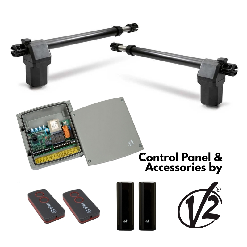 telescopic ram kit for swing gates 230v | v2 controls