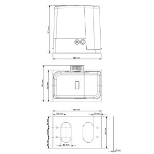 able v2 sl large 2500i sliding gate motor kit | heavy duty
